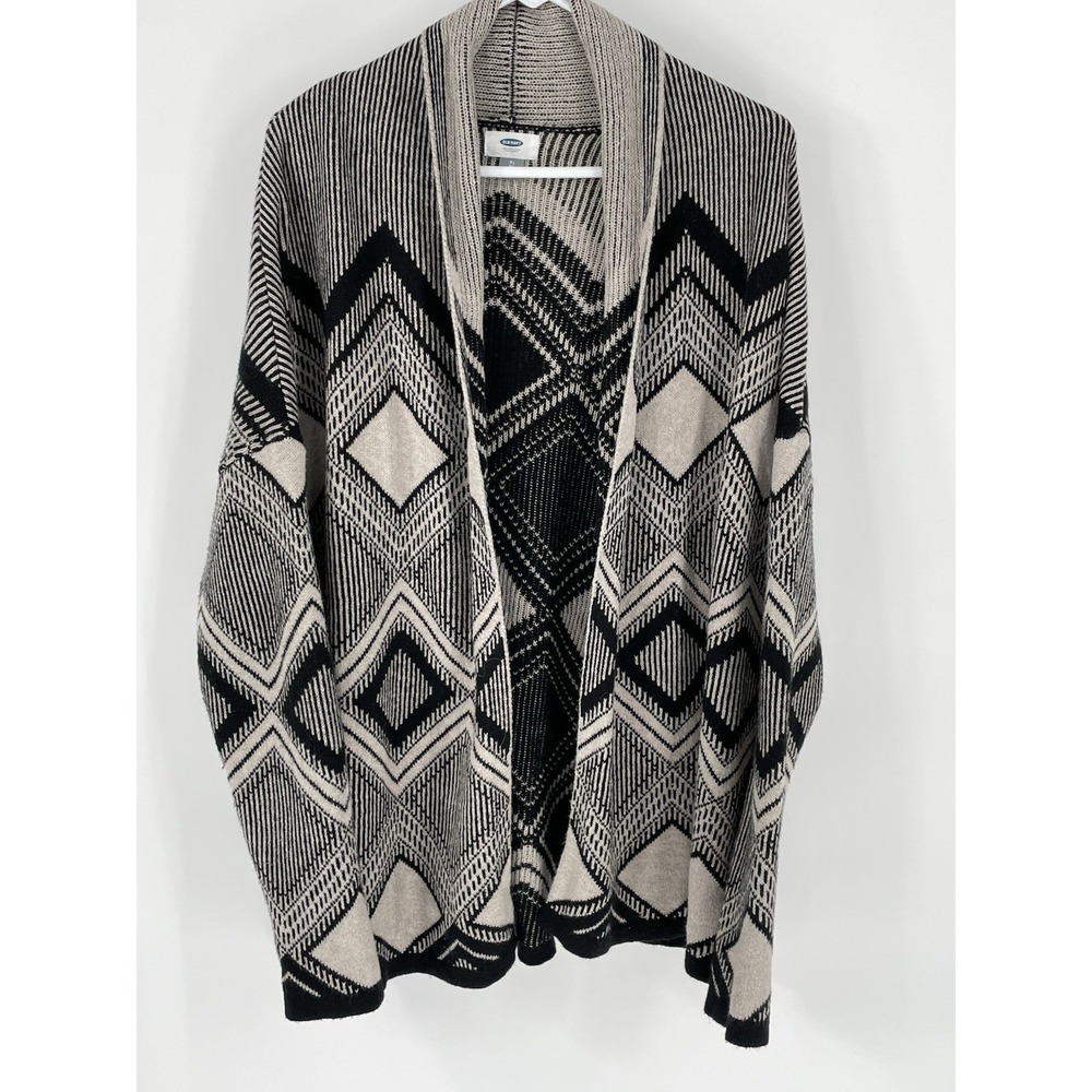 Old Navy Women XL Geometric Open Cardigan Sweater Aztec Relaxed Fit